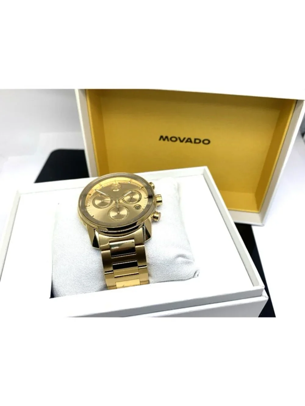 Movado Men's Watch 3600866 Bold Chronograph Swiss Quartz Gold Steel 44mm